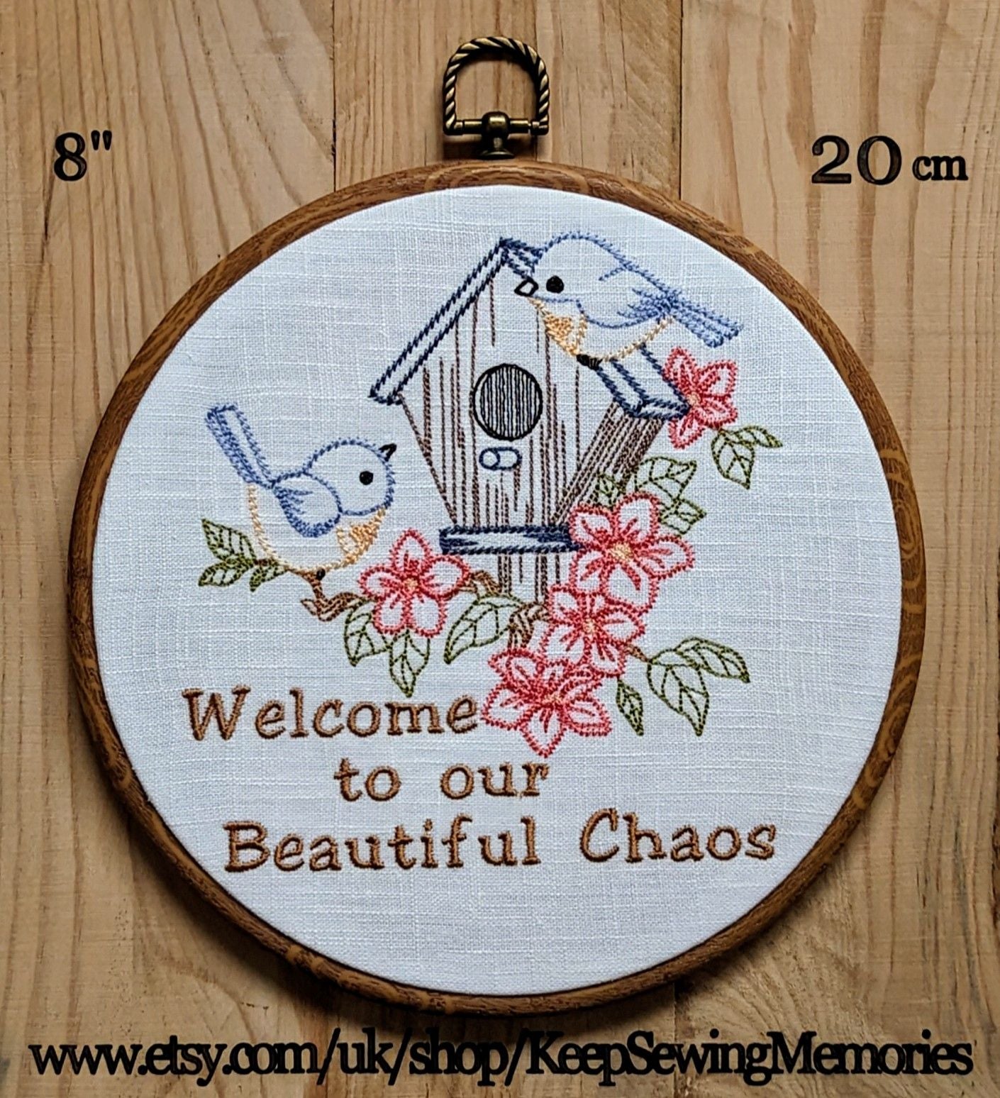 Welcome to our Beautiful Chaos. Machine embroidery 8" hoop art