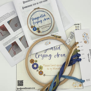 Hand Embroidery Kit- Designated Crying Area. Sassy, alternative vintage style hand embroidery.