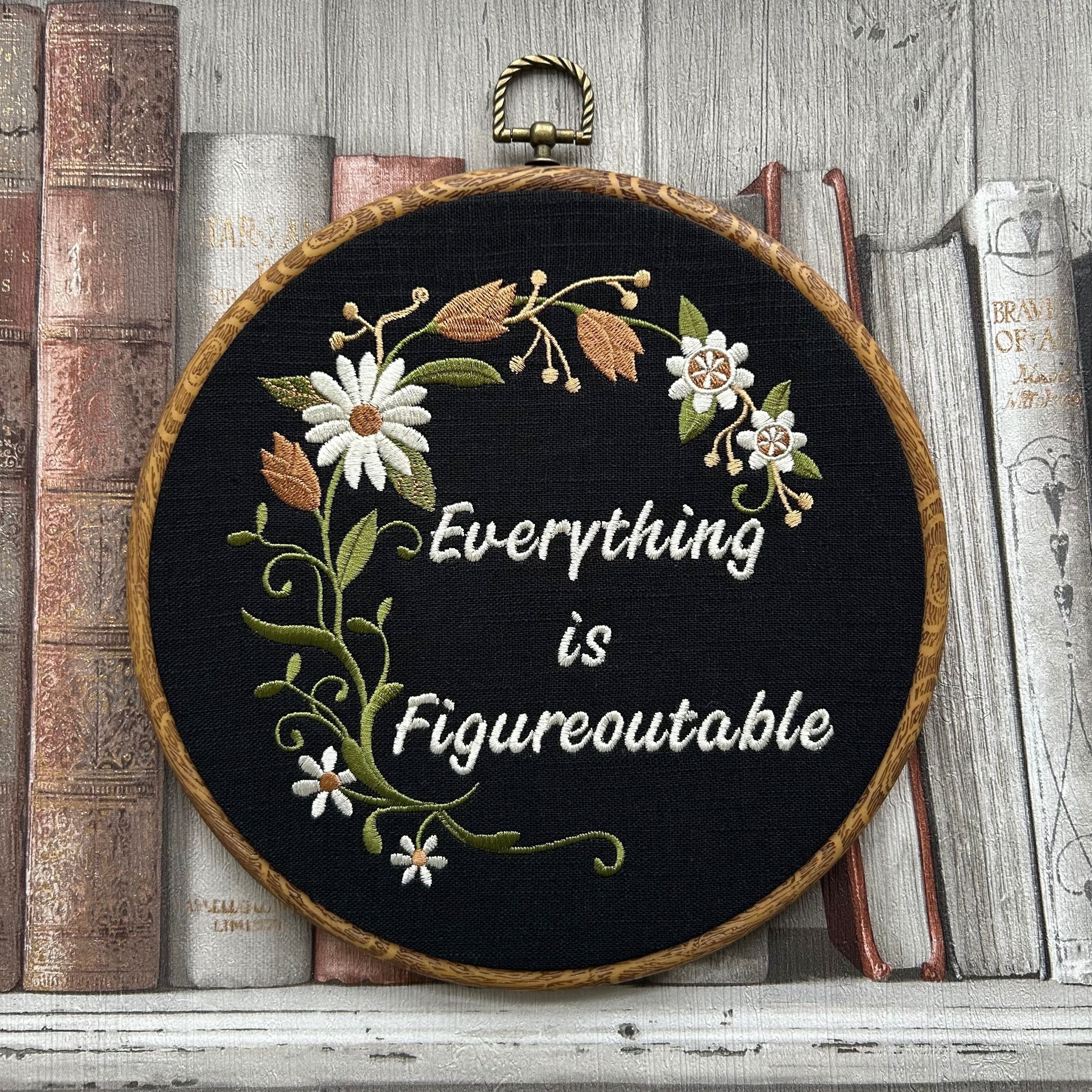 Boho farmhouse style embroidery hoop with inspirational quote
