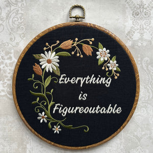 Positive affirmation embroidery hoop decor for home or office