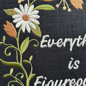 Rustic handmade embroidery hoop wall hanging with inspirational message
