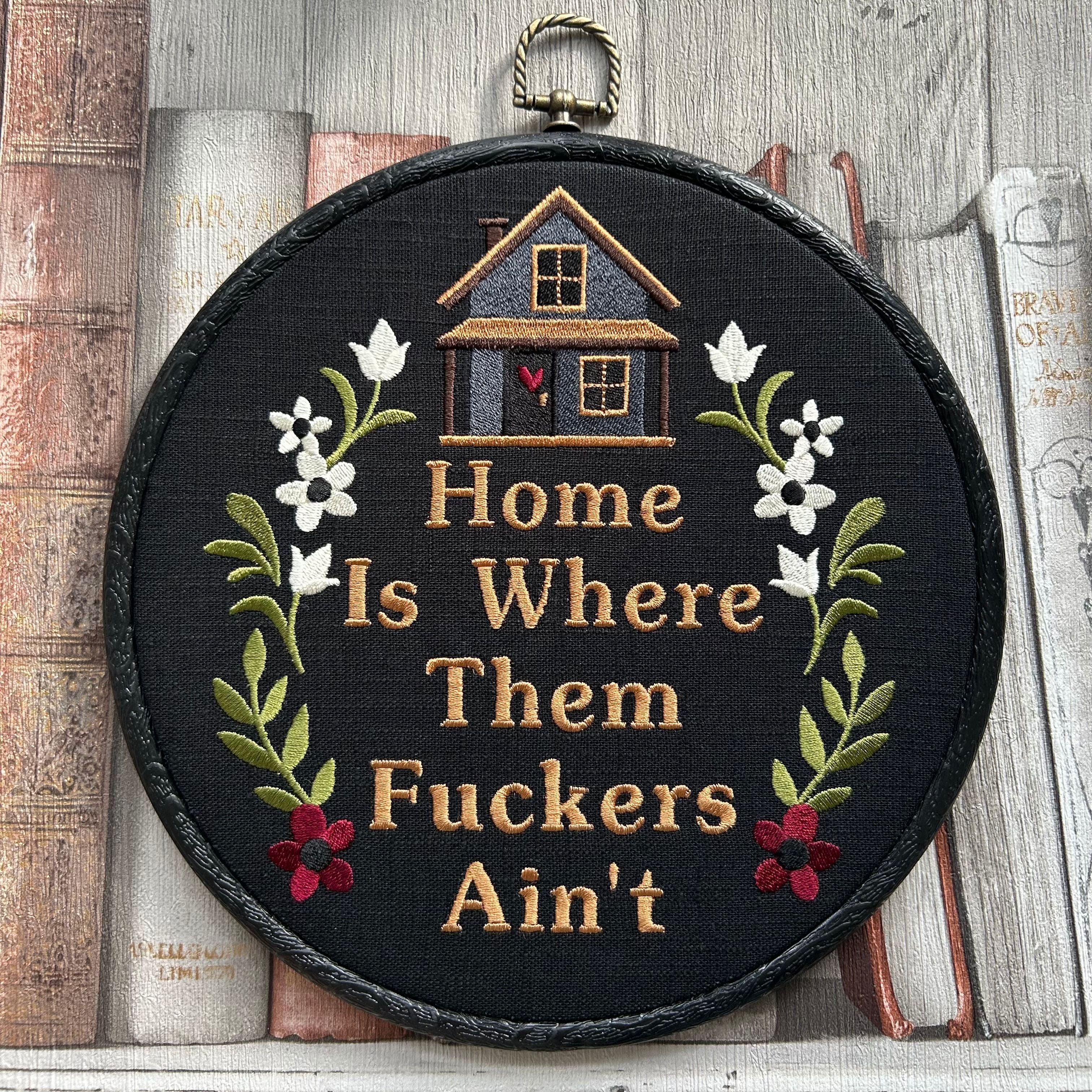 For anyone who treasures their peace and loves a laugh — this embroidered hoop art says what we’re all thinking. Perfect for your own home or as a funny, relatable gift.