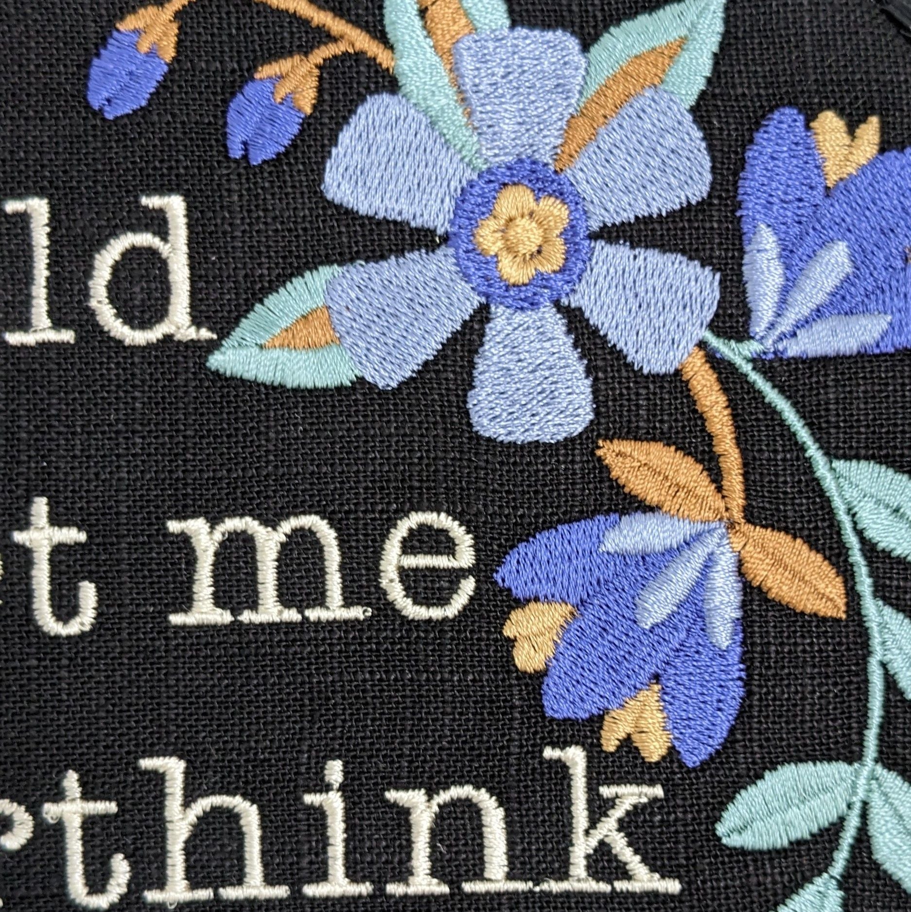 Hold on let me overthink this... Machine embroidered 8" hoop Vintage embroidery art with modern inspiration.