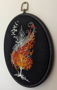 Autumn Tree. Machine embroidered 8" hoop art