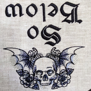 As Above So Below, machine embroidered 8" hoop