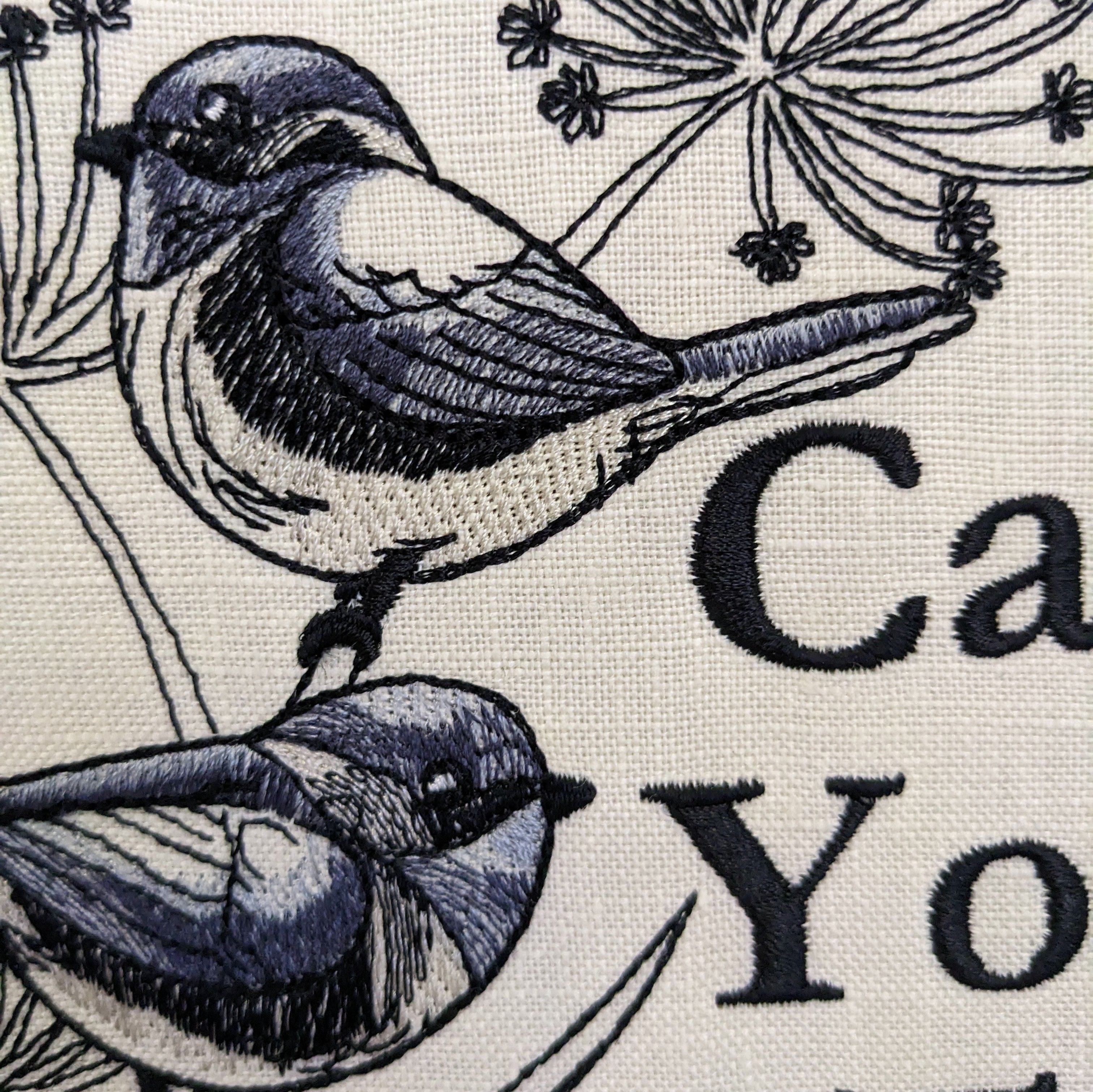 Calm your Blue-tits, Blue-tit machine embroidery 8" hoop art