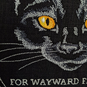 Black Cat Sanctuary. Machine embroidered 8" hoop