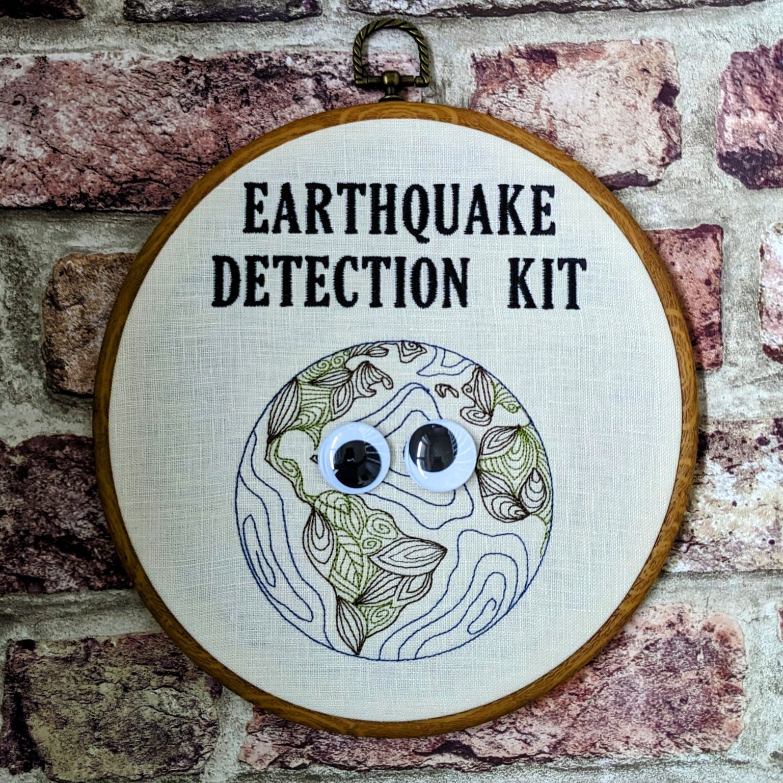Earthquake detection kit. Machine embroidery 8" hoop