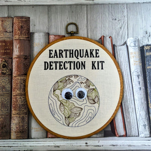 Earthquake detection kit. Machine embroidery 8" hoop