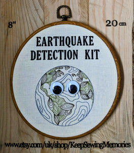 Earthquake detection kit. Machine embroidery 8" hoop