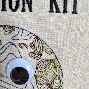 Earthquake detection kit. Machine embroidery 8" hoop