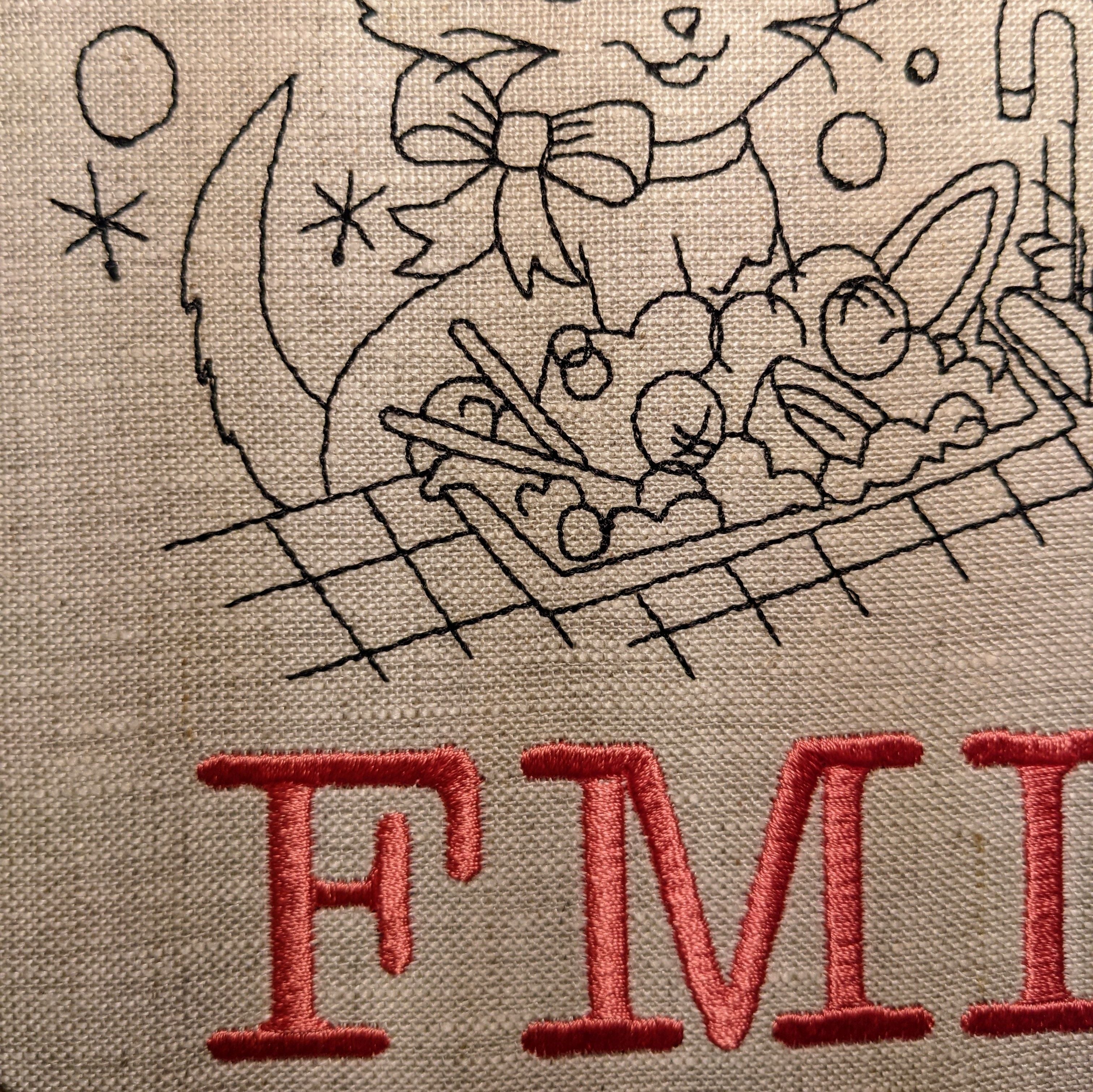 FML machine embroidery 8" hoop art