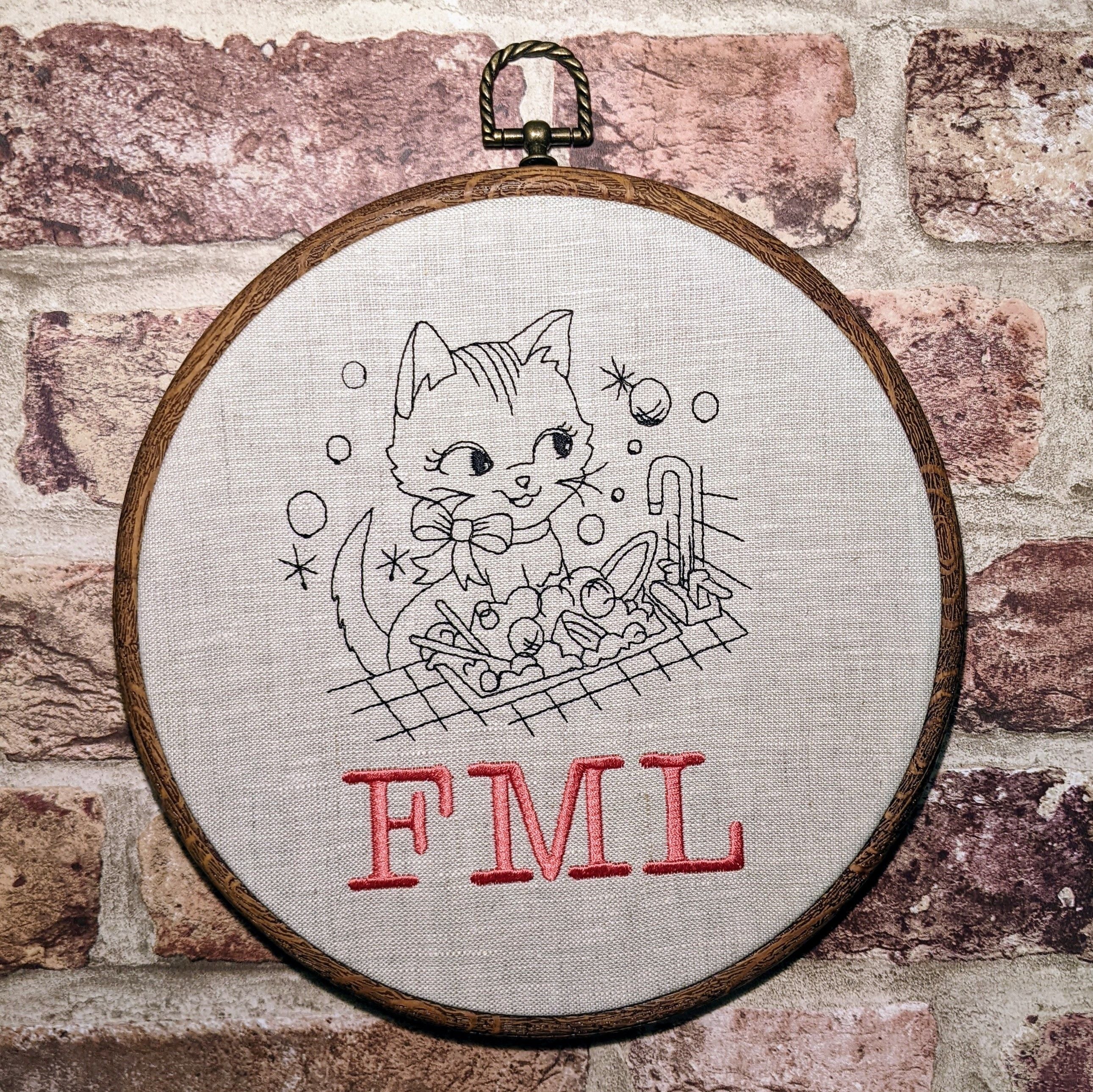 FML machine embroidery 8" hoop art