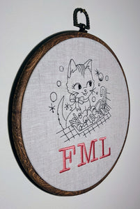 FML machine embroidery 8" hoop art