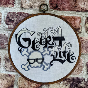 Geek 4 life.  Machine embroidery 8" hoop