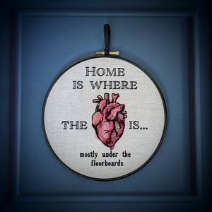 Home is where the heart is. Machine embroidery 8" hoop.