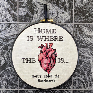 Home is where the heart is. Machine embroidery 8" hoop.