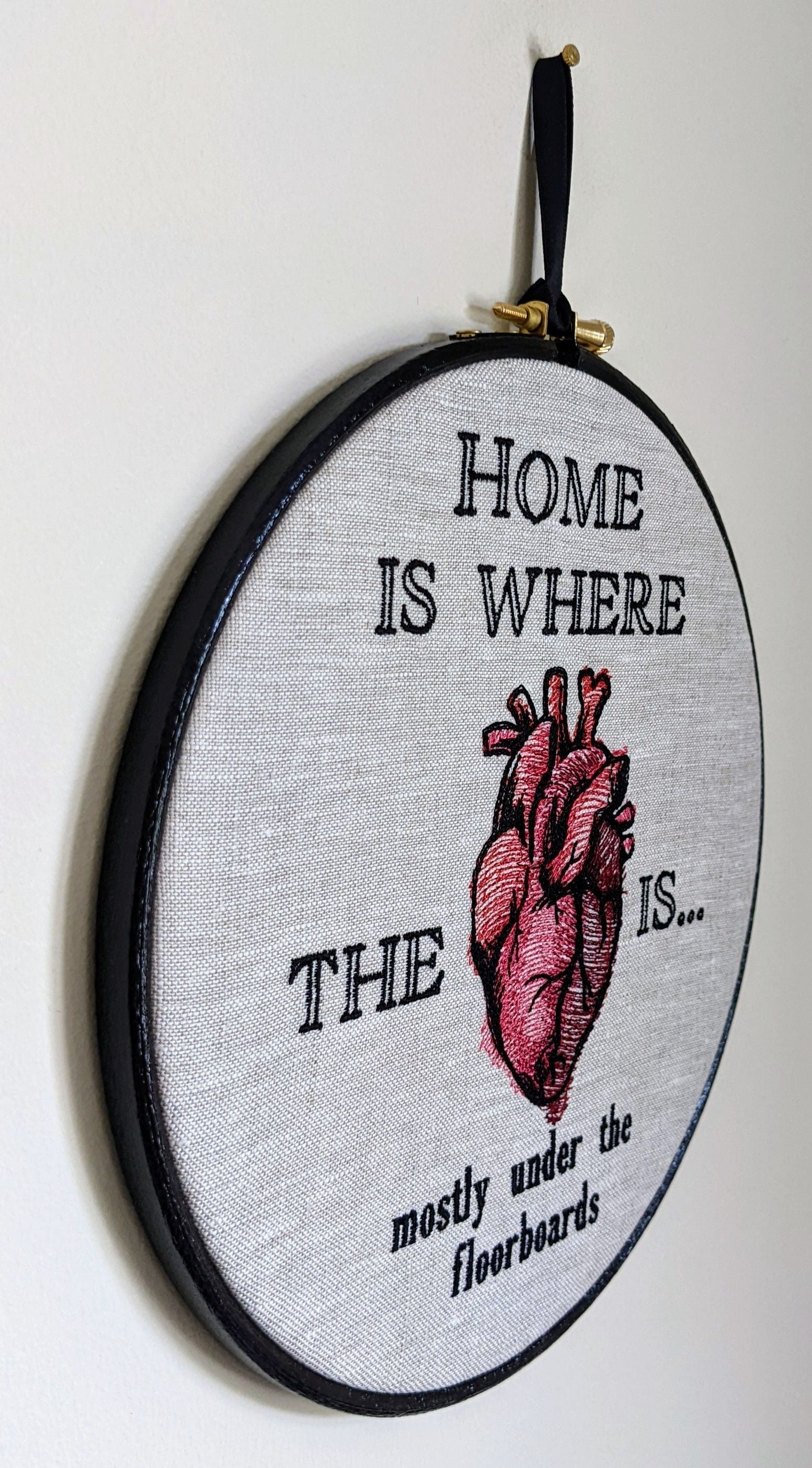 Home is where the heart is. Machine embroidery 8" hoop.