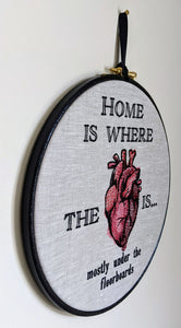 Home is where the heart is. Machine embroidery 8" hoop.