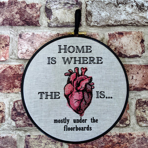 Home is where the heart is. Machine embroidery 8" hoop.