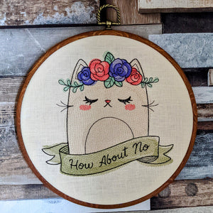How about no. Machine embroidered 8" hoop