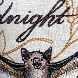 Bat diagram.  Machine embroidery 8" hoop art