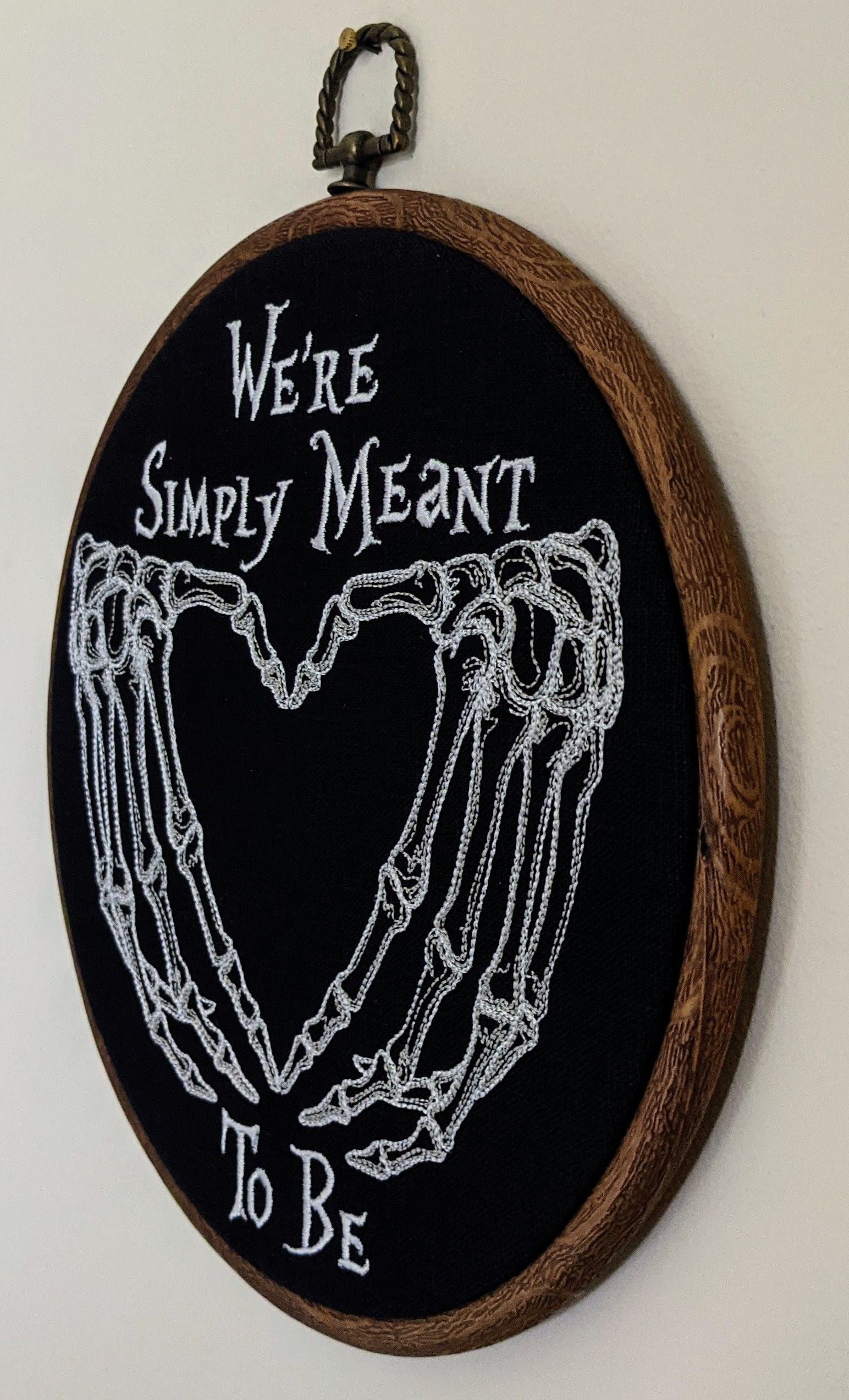 We're simply meant to be. Machine embroidery 8" hoop art