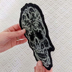 Lace skull felt sew on patch