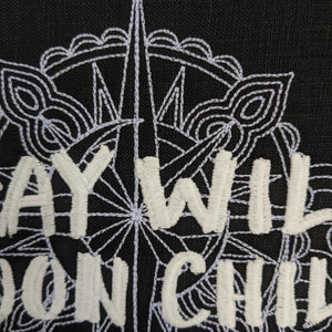 Stay Wild Moon Child, machine embroidered 8" hoop