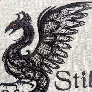 Still I Rise.  Machine embroidered 8" hoop