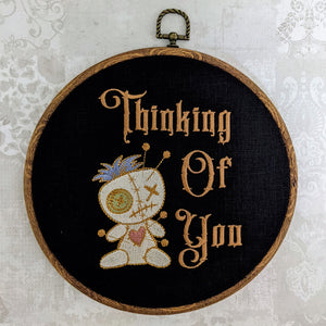 Thinking of you. Machine embroidery 8" hoop art